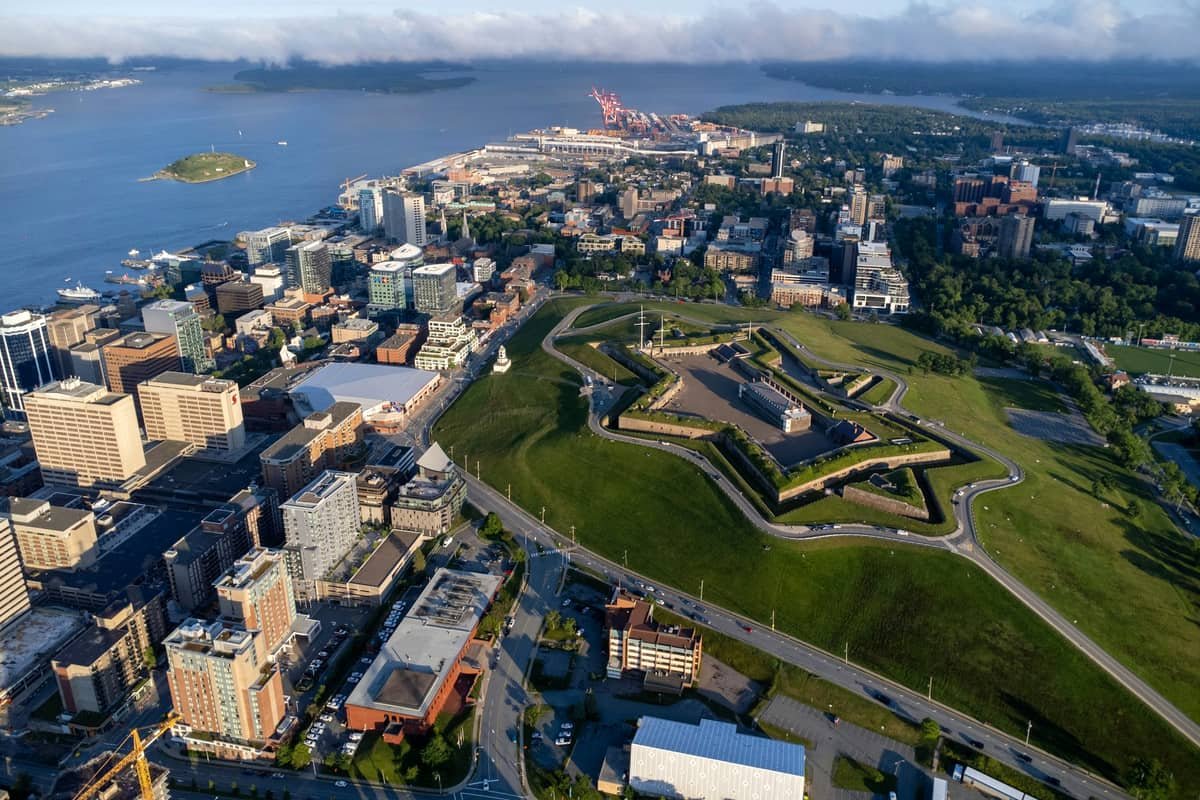 A city next to the water in Halifax, Nova Scotia